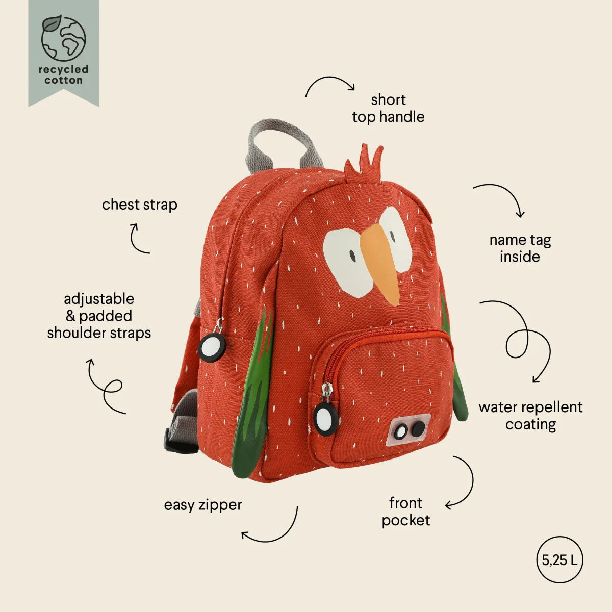 Mochila de Animales Pequeña Parrot- TRIXIE - Imagen 3