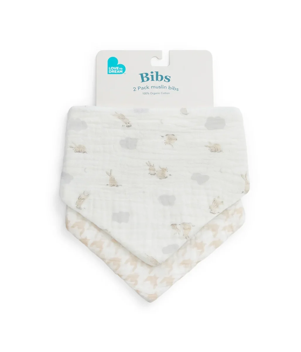 Baberos pack de 2 muselina Bianco Mini Nube Conejito