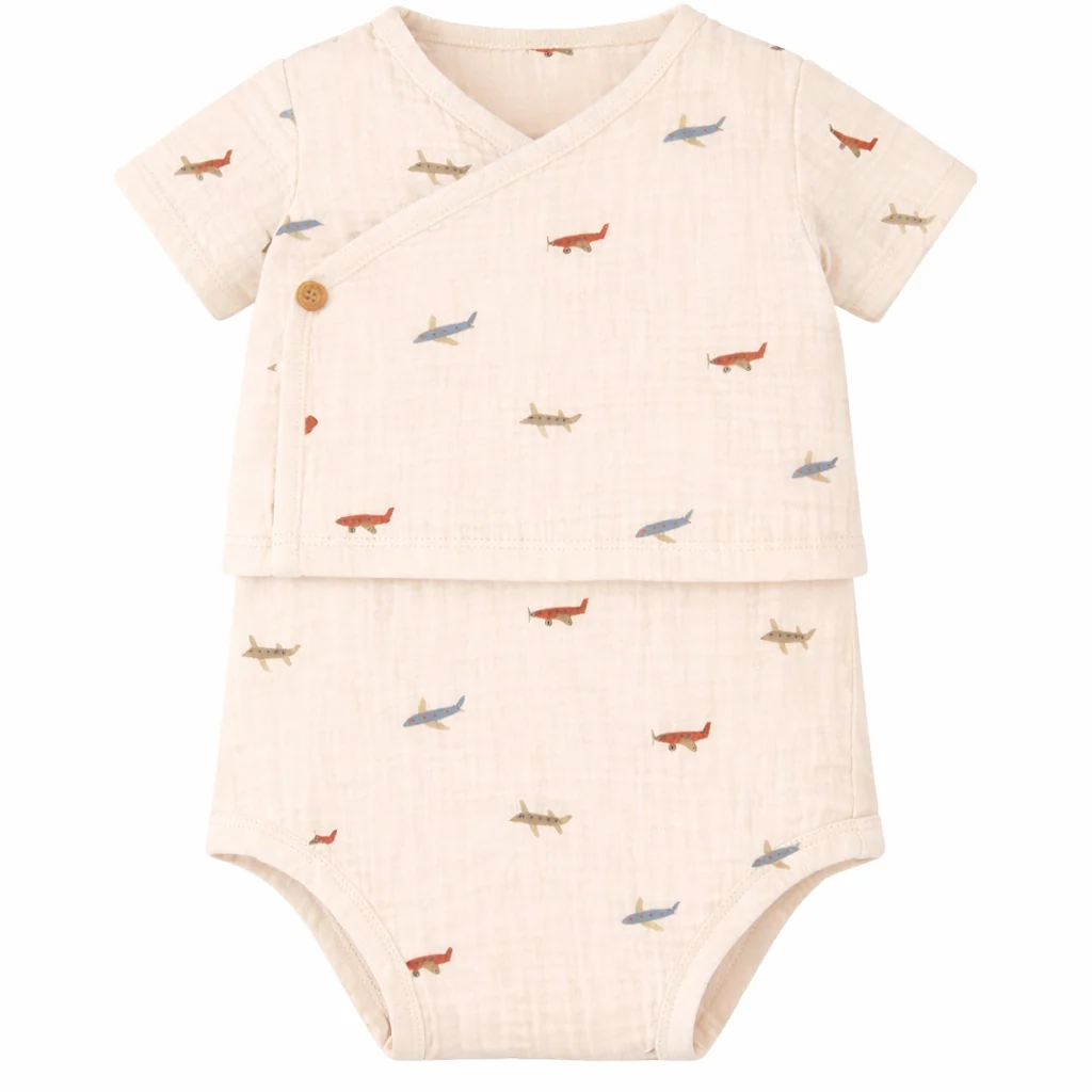 Conjunto Primera Puesta Manga Corta Aviones - MORE THAN BABIES - Imagen 2