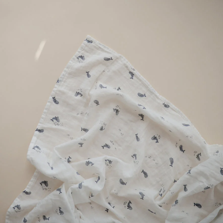 Muselina estampada Ballenas- MUSHIE - Imagen 4