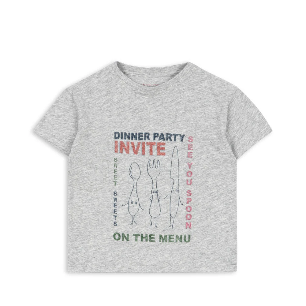 Camiseta Cubiertos Gris-KONGES SLØJD