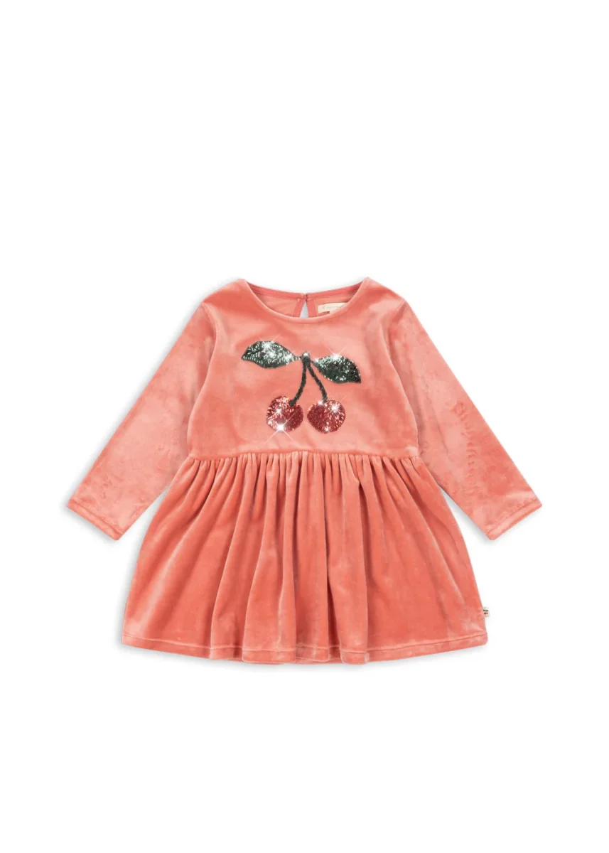 Vestido Terciopelo Venola Cerezas -KONGES SLØJD