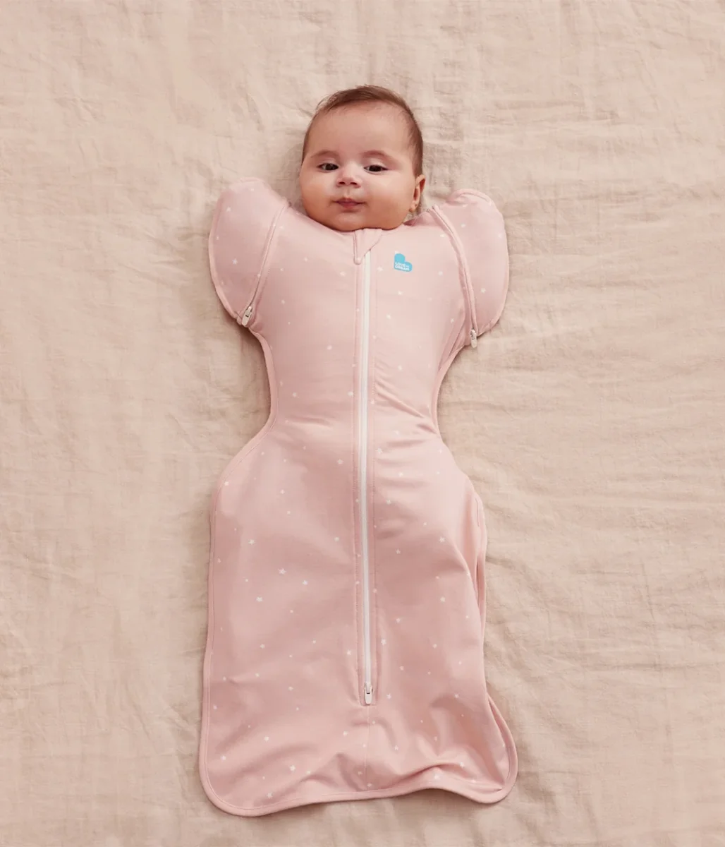 Swaddle Up™ Saco de Dormir de Transición 1.0 TOG Algodón Rosa Polvo Estrella Brillante