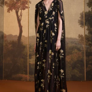 Vestido Capa Bordado Amapolas
