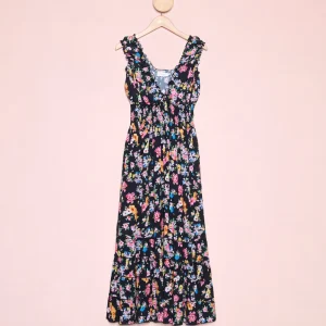 Vestido Celeste Dark Flowers