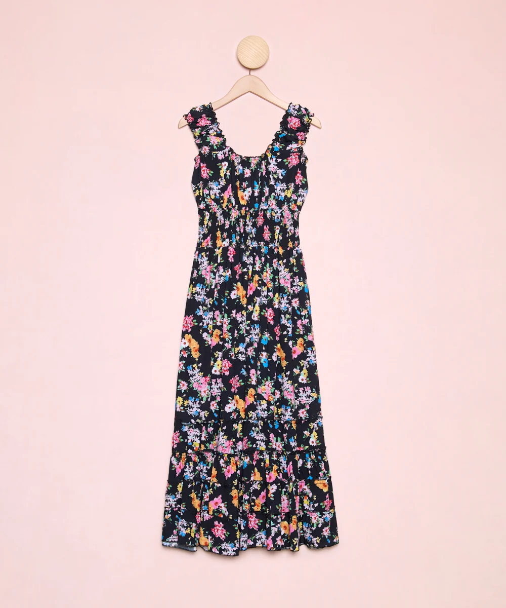 Vestido Celeste Dark Flowers - Imagen 3