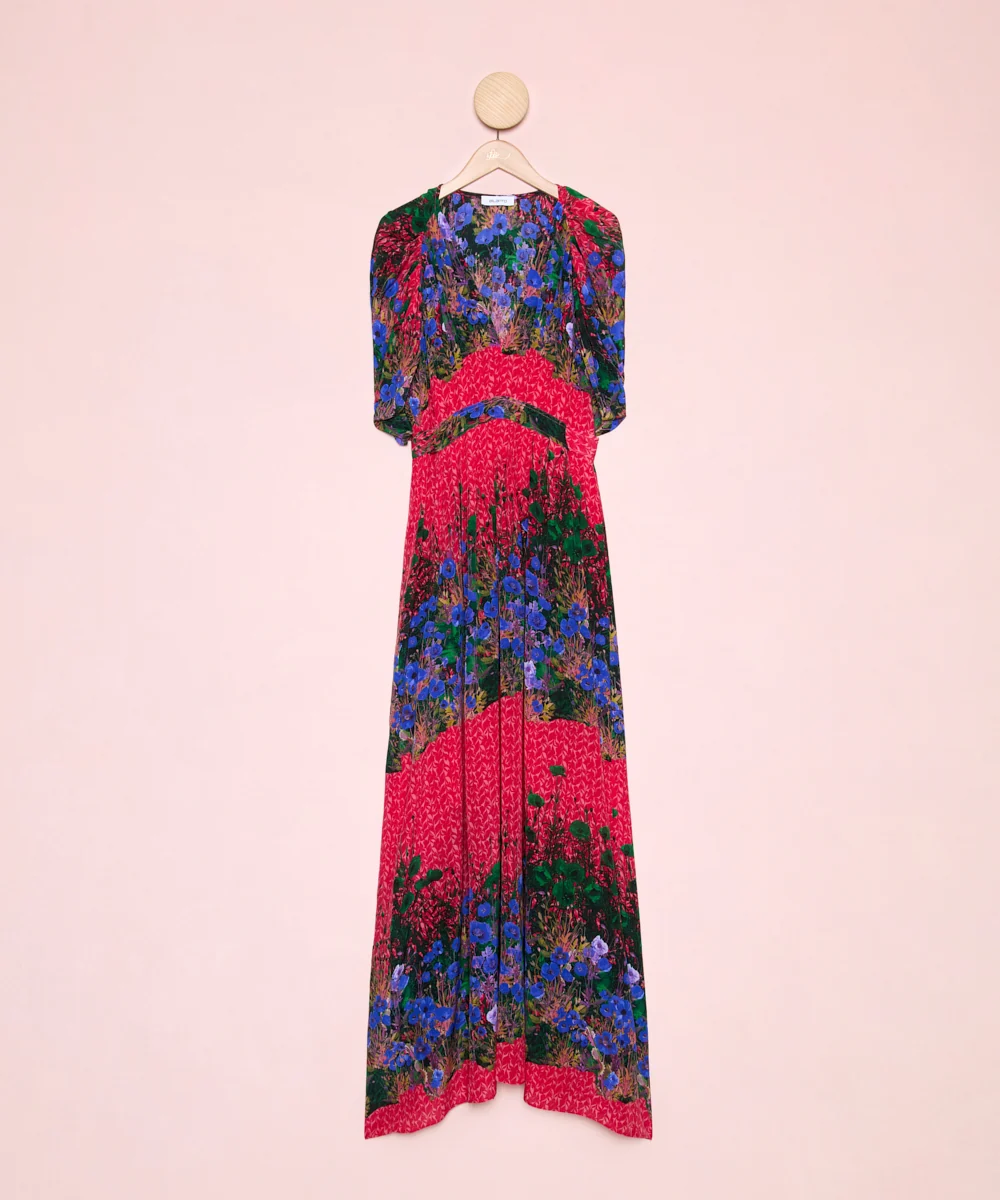 Vestido Franjas Flores