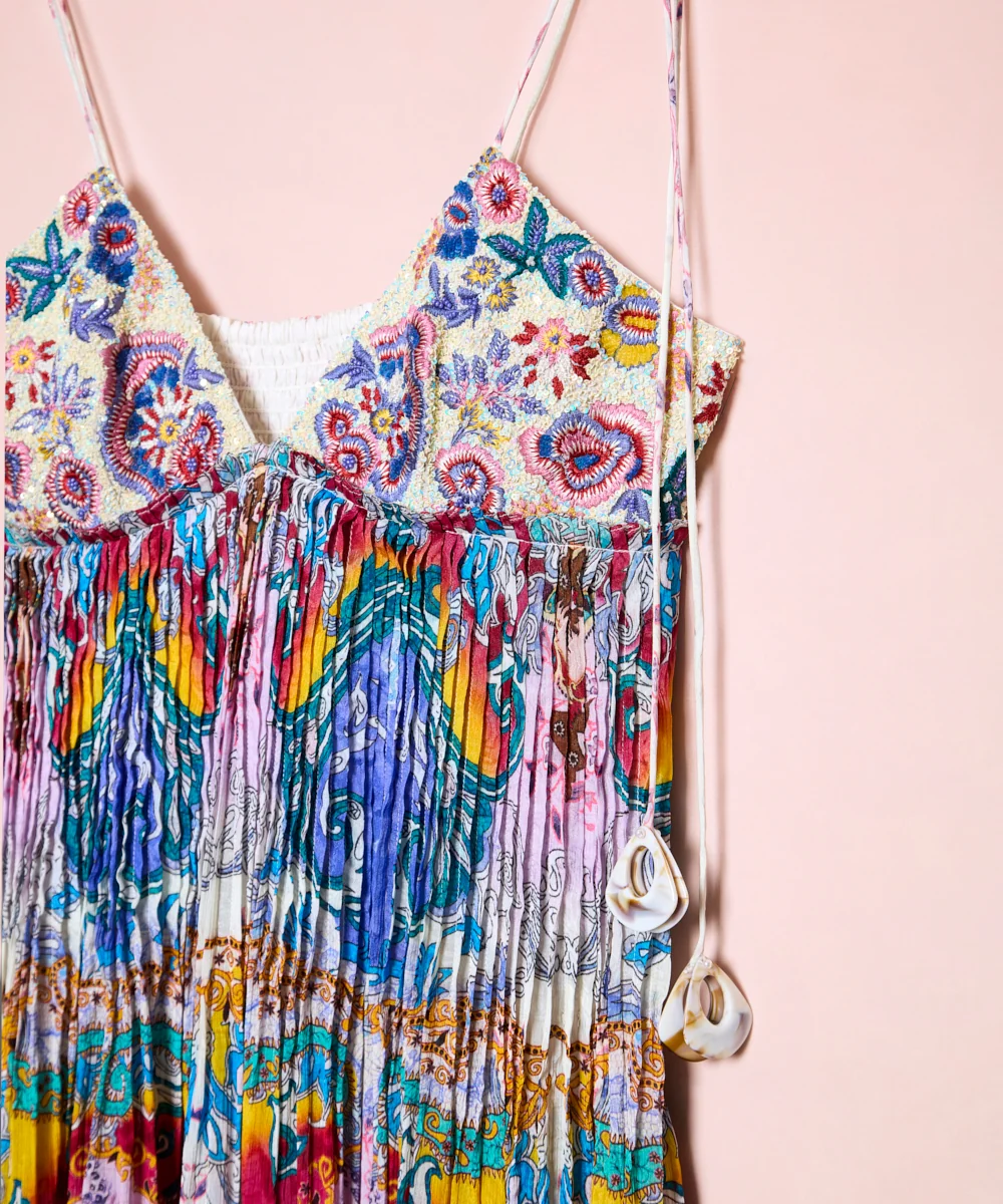 Vestido Plisado Estampado - Imagen 3