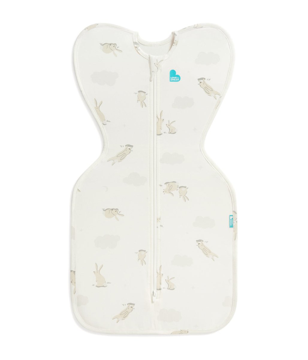 Swaddle Up™ Pucksack 1.0 TOG Baumwolle Weiß Wolken Häschen - Imagen 3