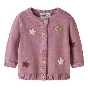 Chaqueta Punto Flores Malva -NAME IT