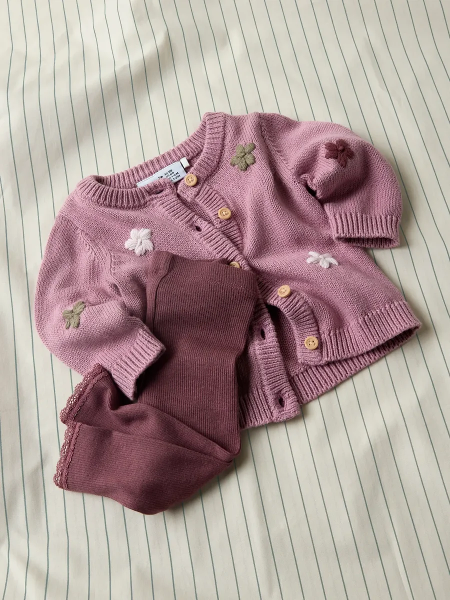 Chaqueta Punto Flores Malva -NAME IT - Imagen 4