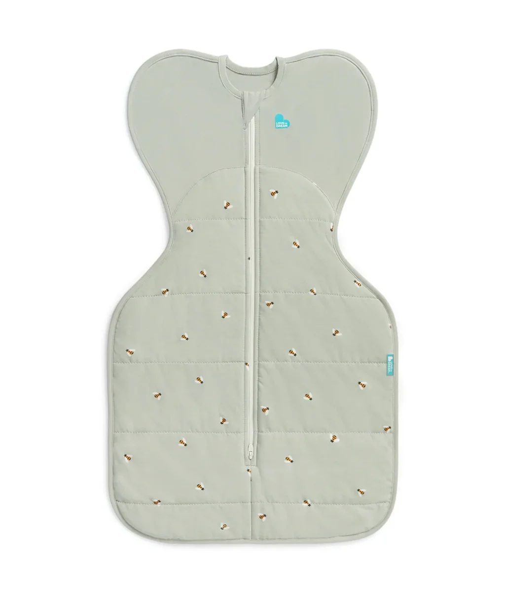 Swaddle Up™ 2.5 TOG Algodón Verde Oliva con Abejas - Imagen 3