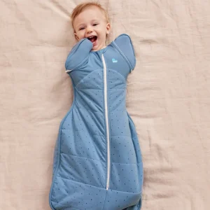 Swaddle Up™ Saco de dormir de transición 2 en 1 2.5 TOG Algodón Azul tormenta Guijarros