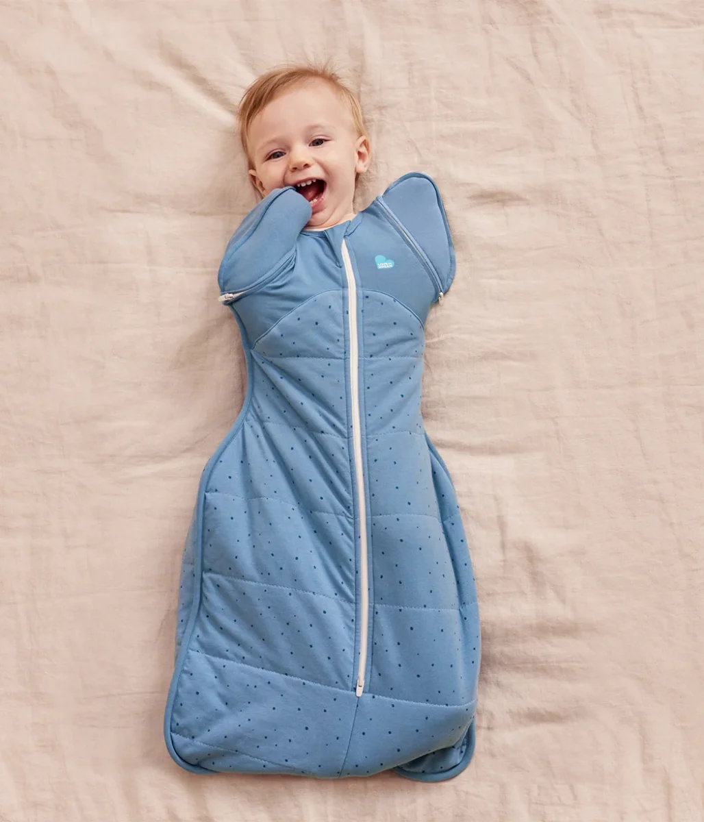 Swaddle Up™ Saco de dormir de transición 2 en 1 2.5 TOG Algodón Azul tormenta Guijarros