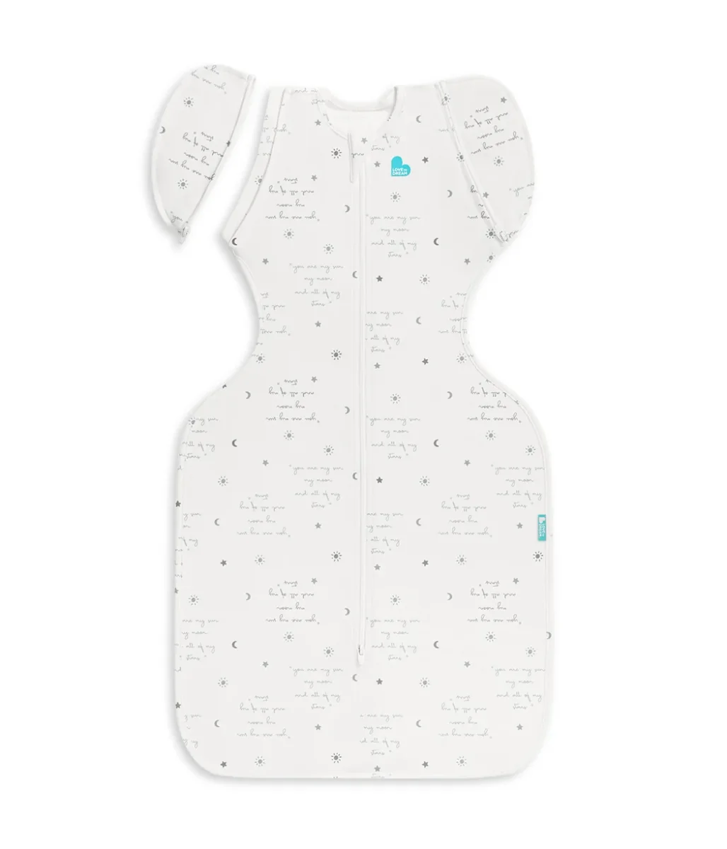 Swaddle Up™ Saco de dormir de transición 0.2 TOG Algodón Blanco Tú Eres Mío - Imagen 3