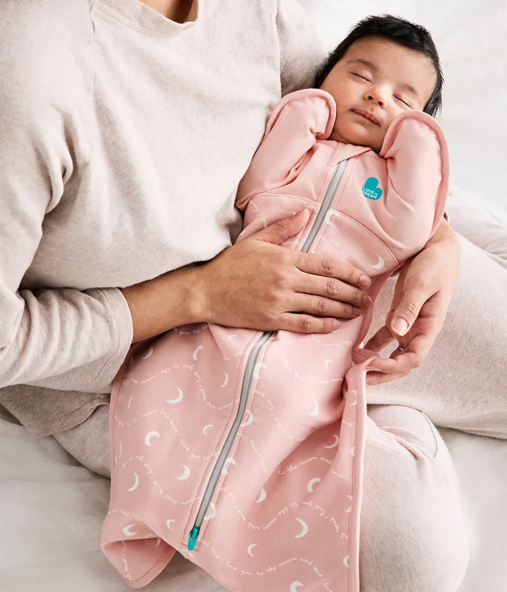 Swaddle Up™ 1.5 TOG Algodón Luna y espalda rosa polvoriento - Imagen 5
