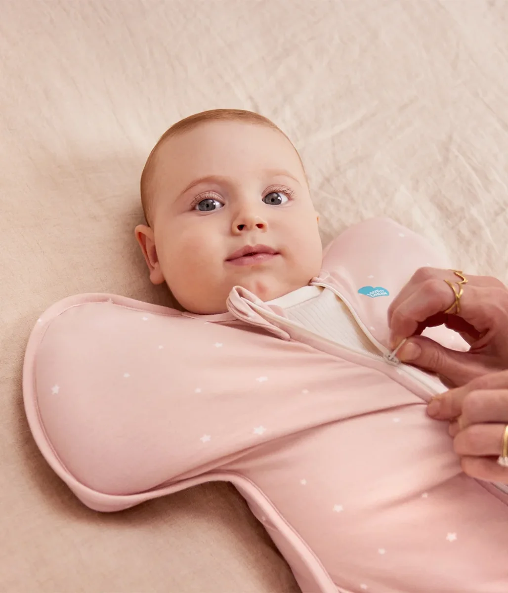 Swaddle Up™ Saco de arrullo 1.0 TOG Algodón Rosa Polvo Estrella Brillante - Imagen 7