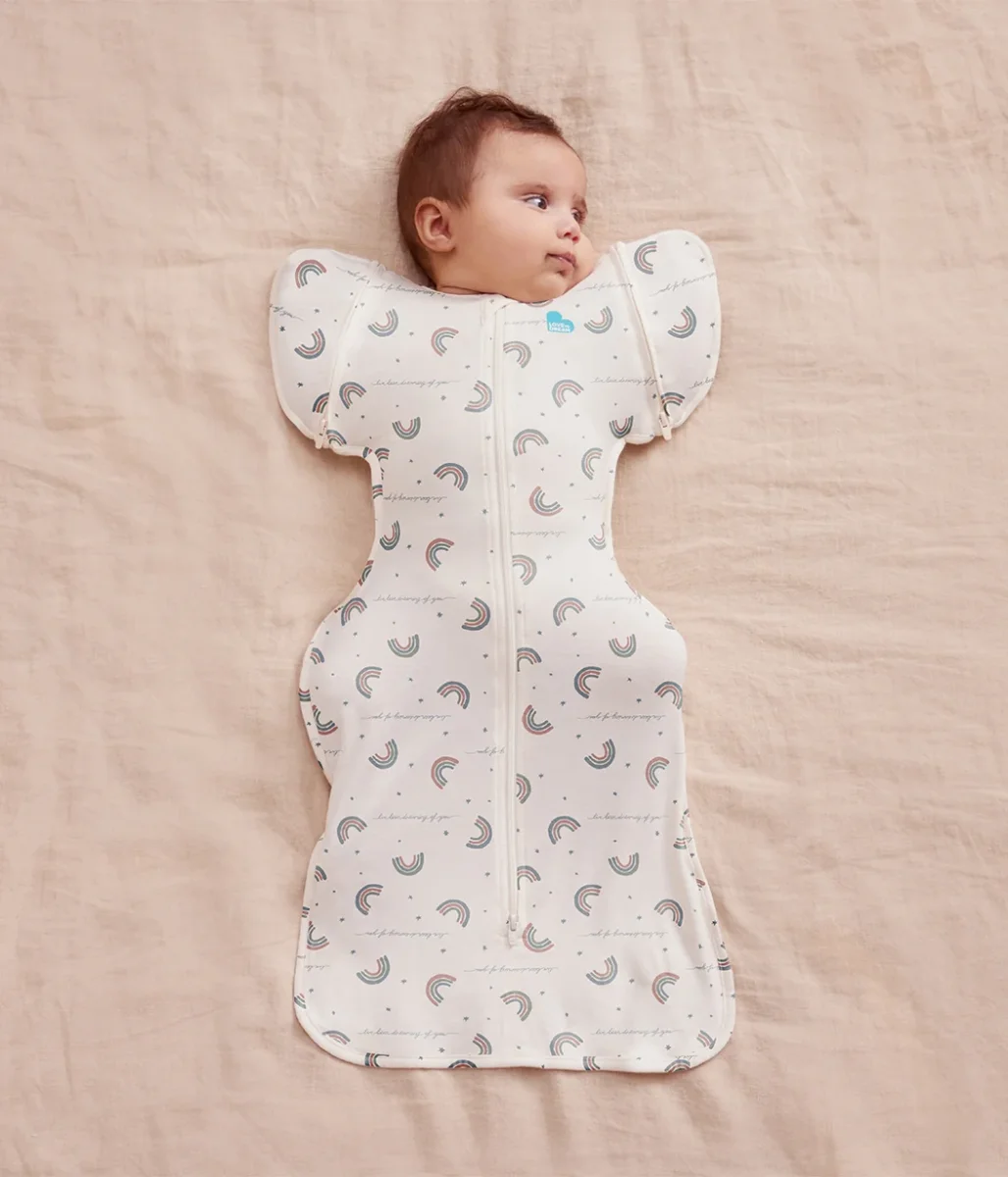 Saco de transición Swaddle Up™ 1.0 TOG algodón blanco Rainbow Dream